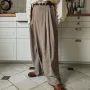 INCERUN High Fashion Sense Men Casual Pants Fold Design Solid Color Business Trousers for Men Large Size S-5XL
