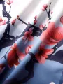 ChArmkpR Mens Shirt Japanese Cherry Blossoms Ombre Print Lapel Short Sleeve Shirts