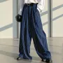 INCERUN Herrar Röndótt Prenta Frjálslegur Teygjanlegt Mitti Buxur Loose Fit Breiðir Fætur Buxur fyrir karla Plus Size S-5XL