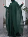 ZANZEA Plus Size Women Chiffon Kaftan Tunic Two-Piece Detachable Outside Bat Long Sleeve Maxi Dress