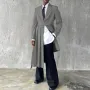 INCERUN Mens Asymmetrical Hem Long-Sleeve Blazer Fashion Solid Color Design Party Casual Blazer for Male S 5XL
