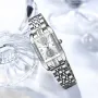 CRRJU Women's Quartz Watch Elegant Rhinestone Rectangular Dial Waterproof Stainless Steel Strap Luminous Design Perfect for Business and Fashion Use Stylish Women Watch Ideal for Everyday Wear
