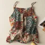 ZANZEA Women Camisole Tanks Top Ladies Cotton Linen Print Vest Sleeveless Undershirt Large Size Linen Loose Tanks