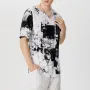 INCERUN Mens V Neck Ink Printing Chinese Style T-Shirts Casual Cotton Short Sleeve Tops Tees
