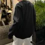 Sudadera de manga larga con estampado de números para hombre de INCERUN, cómoda y moderna, de color liso, con cuello redondo, talla grande S-5XL