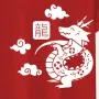 ChArmkpR Mens Cartoon Chinese Dragon Print Crew Neck Short Sleeve T-Shirts