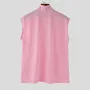 INCERUN Mens Casual Daily Print Vest Stretch Turtleneck Tank Top for Male