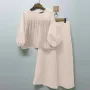 ZANZEA 2pcs Women Loose Fit Long Sleeve Top Long Trousers Casual Solid Color Two Piece Set Plus Size S-5XL