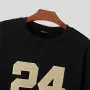 Sudadera de manga larga con estampado de números para hombre de INCERUN, cómoda y moderna, de color liso, con cuello redondo, talla grande S-5XL