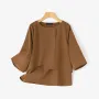 ZANZEA Elegant Style Women's Blouse Round Neck Half Sleeve Double Layer Casual Shirt Fashion Pullover Top