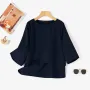 ZANZEA Elegant Style Women's Blouse Round Neck Half Sleeve Double Layer Casual Shirt Fashion Pullover Top