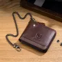 BULLCAPTAIN Dompet Pria Kulit Asli Multifungsi Dompet Lipat Dua Ritsleting RFID Anti-magnetik Tempat Kartu Multi-slot Dompet Koin