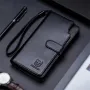 BULLCAPTAIN Men's Genuine Leather Wallet RFID Function Can Place 6.5'' Mobile Handbag High Quality Multi Card Long Wallet