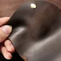 Ekphero Handmade Leather Credit Card Holder Wallet for Men Vintage Genuine Leather Multi-slot Driver's License Card Holder Wallet