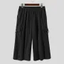 INCERUN Men Casual Wide Leg Pants Lightweight Solid Color Loose Fit Straight Wide-leg Trousers for Men, Plus Size S-5XL