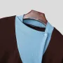 INCERUN Mens Solid Color Double Collar Pullover Sweater Comfortable Stretchy Fabric Casual Top for Male Plus Size S 5XL