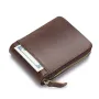 BULLCAPTAIN Men Short Wallet RFID Blocking Card Holder Cowhide Coin Purse Retro Genuine Leather Clutch Zipper Male Money Bags
