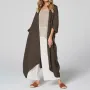 Cardigan lungo asimmetrico con apertura frontale in tinta unita Celmia
