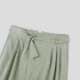 INCERUN Men Side Lace Up Solid Color Pants Button Zipper Wide Legged Trousers Loose Fit Casual Daily Men Pants Plus Size S-5XL