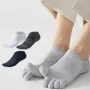 6쌍 남성용 순면 5개 손가락 양말 통기성 메쉬 땀 흡수 항균 짧은 보트 양말 러닝 스포츠 발가락 양말 편안함