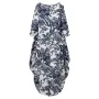 ZANZEA Tree Print Side Pockets O-neck 3/4 Sleeve Cotton Long Dress