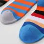 5 pares de calcetines de algodón a rayas para hombre, divertidos, con diseño de bloques de colores brillantes, con personalidad, de tubo medio largo, para monopatín, unisex