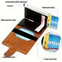 Automatic Elastic Credit Card Holder Mens Wallet Double Layer Aluminum Alloy Credit Card Holder Fashion Simple Metal Credit Card Holder