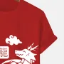 ChArmkpR Mens Cartoon Chinese Dragon Print Crew Neck Short Sleeve T-Shirts