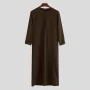 Men Solid Color Elegant Long Sleeve Kaftan Shirts 