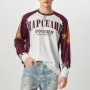 INCERUN - Camiseta informal de manga larga con bloques de color para hombre, estilo holgada, cuello redondo, para carreras, tallas S-5XL