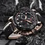 LIGE Men's Luxurious Fashion Quartz Watch Calendar Multifunction Waterproof Watch Chronograph Sport Wristwatch