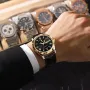 POEDAGAR Luxury Business Men Watches Waterproof Luminous Leather Quartz Watch Fashion Date Week Men's Wristwatch