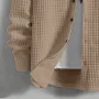 ChArmkpR Mens Solid Texture Chest Pocket Lapel Long Sleeve Shirts