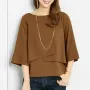 ZANZEA Elegant Style Women's Blouse Round Neck Half Sleeve Double Layer Casual Shirt Fashion Pullover Top