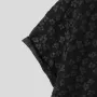 INCERUN Mens Shirt Fashion Embossed Floral Print Tops Black Short Sleeve Shirt