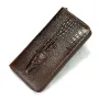 Ekphero Crocodile Print Men's Genuine Leather Wallet RFID Blocking Long Card Holder Purse Multi Card Slots Card Case Vintage Money Clip