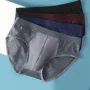 Pacote com 4 cuecas masculinas de malha de bambu, cuecas respiráveis com buracos, tamanho grande, shorts masculinos, lingerie, cuecas