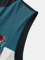 ChArmkpR - Camiseta sin mangas con capucha y estampado animal étnico para hombre