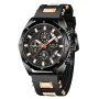 LIGE Men Watches with Silicone Strap Waterproof Chronograph Quartz Watch Luminous Calendar Sports Wristwatch