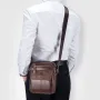 BULLCAPTAIN Men's Casual Shoulder Bag High Quality Business Messenger Bag Cowhide Leather Mini Pocket Large Capacity Bag for Men