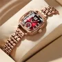 CRRJU Stainless Steel Women Watch Square Luxury Rhinestone Quartz Watch Business Waterproof Fashion Wrist Watch
