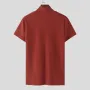 Camiseta de manga corta con cuello alto, de punto liso y cadena decorativa para hombre de INCERUN