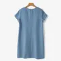ZANZEA Vestido suelto informal para mujer, de fiesta, de manga corta, cuello redondo, liso, para verano