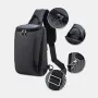 Men Oxford USB Charging Anti-Theft Chest Bag Versatile Large Capacity Waterproof Night Reflective Strip Design Crossbody Bags