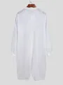 Men Thin Button Up Solid Color Long Sleeve Button Up Jumpsuit