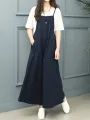 Mono ZANZEA de talla grande para mujer, con pechera y bolsillos holgados