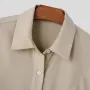 INCERUN - Camisa holgada de manga larga con diseño asimétrico para hombre, con solapa, talla grande S-5XL