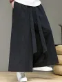 INCERUN Men Loose Pant Plus Size Wide Leg Casual Long Mens Pants Fashion Solid Color Daily Trousers Men's Bottoms