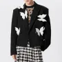 INCERUN Men Blazer Stylish Butterflies Design Long Sleeve Suit Jacket for Fashion-Forward Party Male Top Clothing