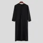 Men Solid Color Elegant Long Sleeve Kaftan Shirts 